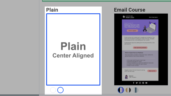 Select the plain template