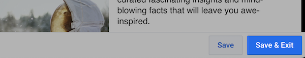 Click Save & Exit to return to the Drafts page
