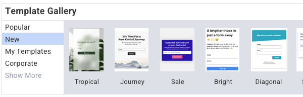Choose a template from the Template Gallery