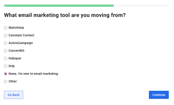 Are you coming from another email marketing provider