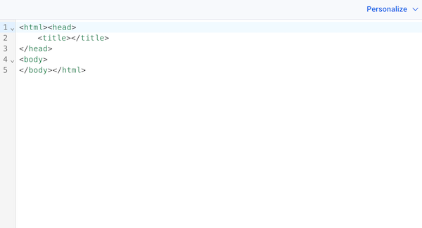 HTML editor input area