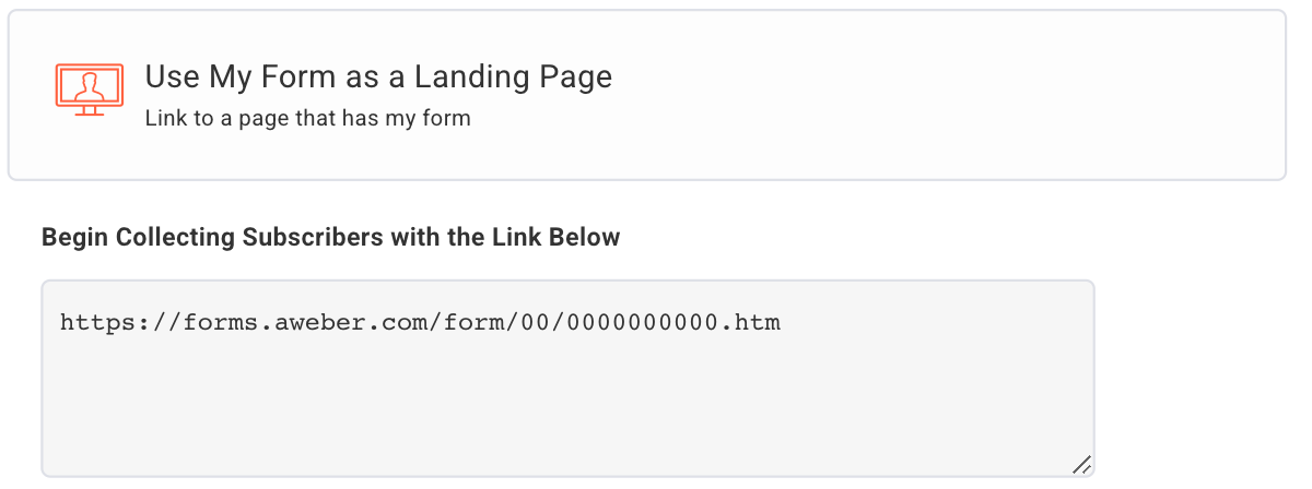 publish sign up form as landing page