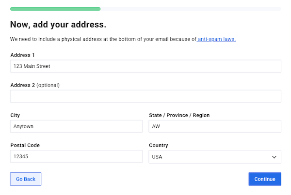 Adding your address