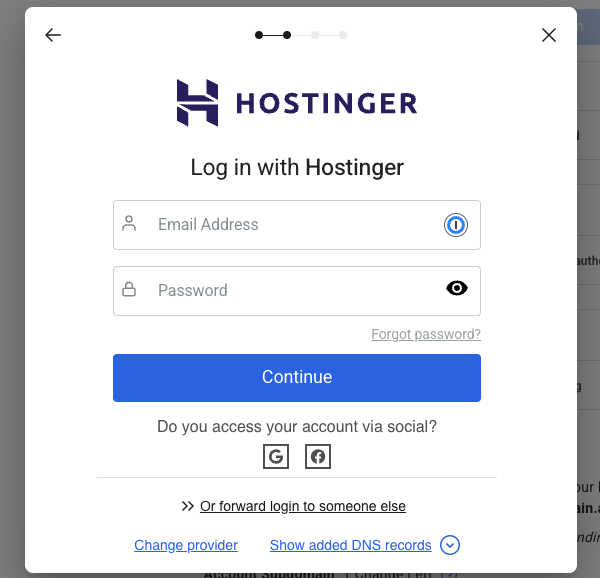 Connect Domain Login Credentials